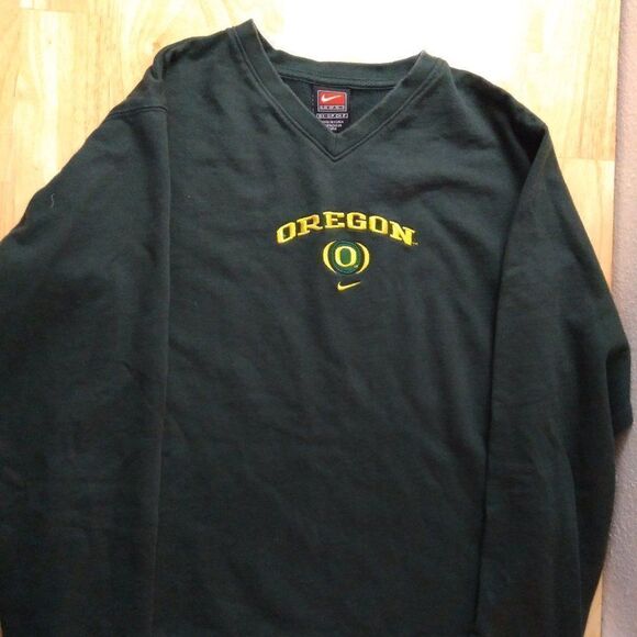 Vintage Nike Center Swoosh Oregon Ducks V-Neck Sweatshirt - Picture 2 of 8